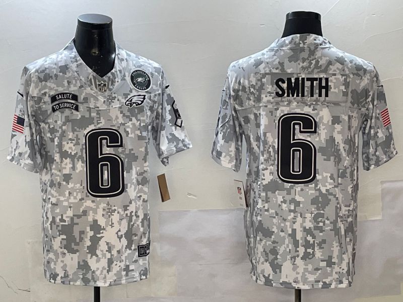 Men Philadelphia Eagles #6 Smith Camo Nike 2025 Salute to Service Limited NFL Jersey style 4->philadelphia eagles->NFL Jersey